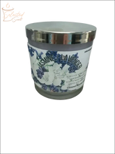 Selected Scent Jasmine Lavender Duo Scented Aromatherapy candle with floral design and silver lid