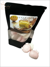 Selected Scent Lemon Pound Cake scented bath bombs with cute design in resealable black pouch