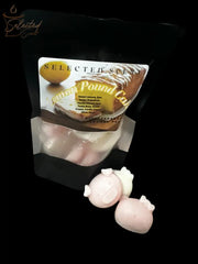 Selected Scent Lemon Pound Cake scented wax melts with cute design in resealable black pouch