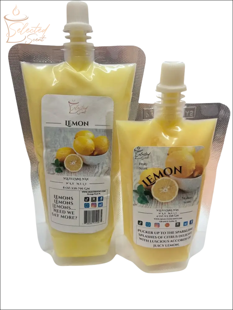 Selected Scent lemon fragrance wax packs with long lasting lemon fragrance for fresh citrus scent