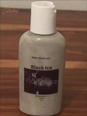 Selected Scent Black Ice vitamin e moisturizing lotion in a small white plastic bottle