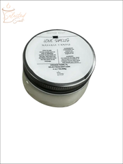 Selected Scent Love Spells Massage Candle with Mango Butter And Vitamin E in a small glass jar