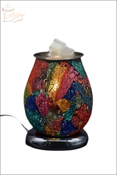 Selected Scent electric decorative warmer with colorful mosaic glass design and black base