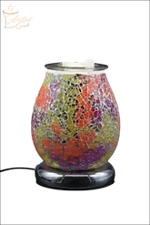 Selected Scent electric decorative warmer with colorful mosaic glass design and black base