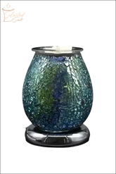Selected Scent Electric Decorative Warmer with blue green mosaic glass and silver base