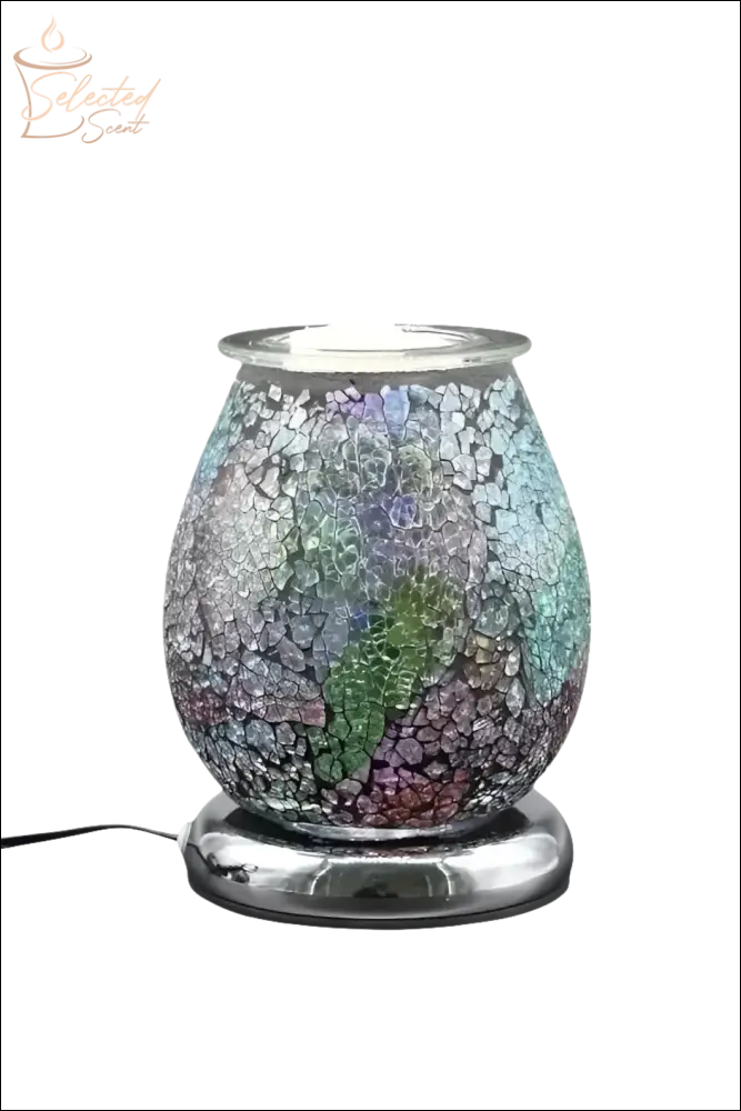 Selected Scent Electric Decorative Warmer with multicolored mosaic glass and chrome base