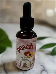 Selected Scent peach all natural body oil bottle for hydrating and protecting skin