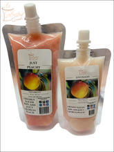 Selected Scent Just Peachy wax melts with long lasting fragrance in resealable pouch packaging