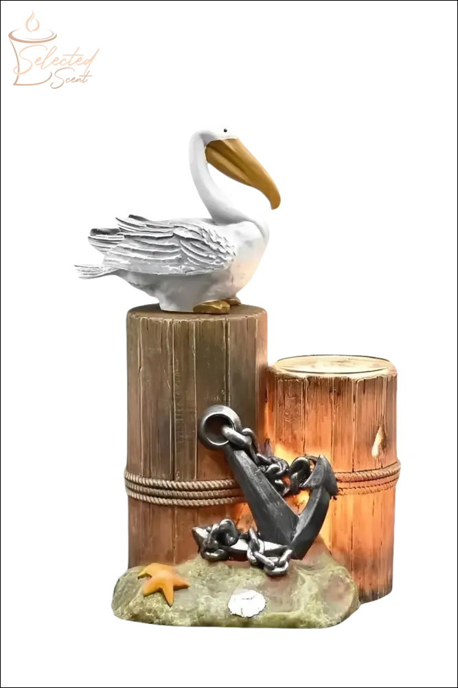 Selected Scent Electric Decorative Warmer featuring a seagull on wooden posts with anchor and starfish details