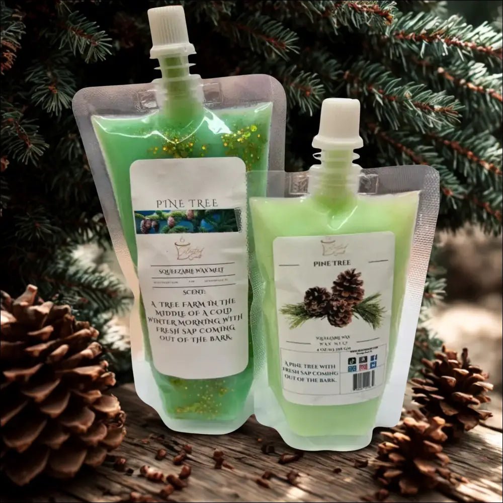 Pine tree squeezable wax melt long lasting fragrance