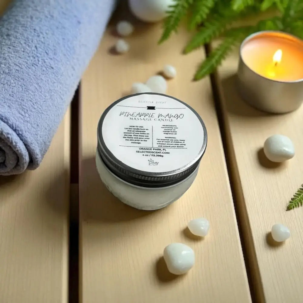 Pineapple mango massage candle 4 oz. With butter