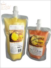 Selected Scent pineapple mango tropical wax melt for warmer refill pouches in yellow and orange