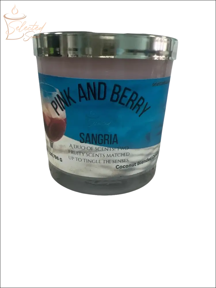 Selected Scent Pink and Berry Sangria Candle with Duo Fruity Sensation scent blend