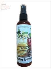 Selected Scent Pink Sangria Body Mist spray bottle with Alcohol Free formula and citrus design