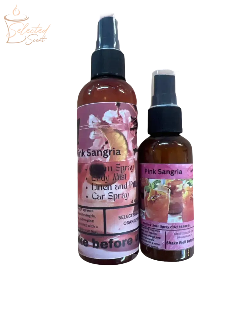 Selected Scent Pink Sangria Limited Edition Fragrance For Home spray bottles in two sizes