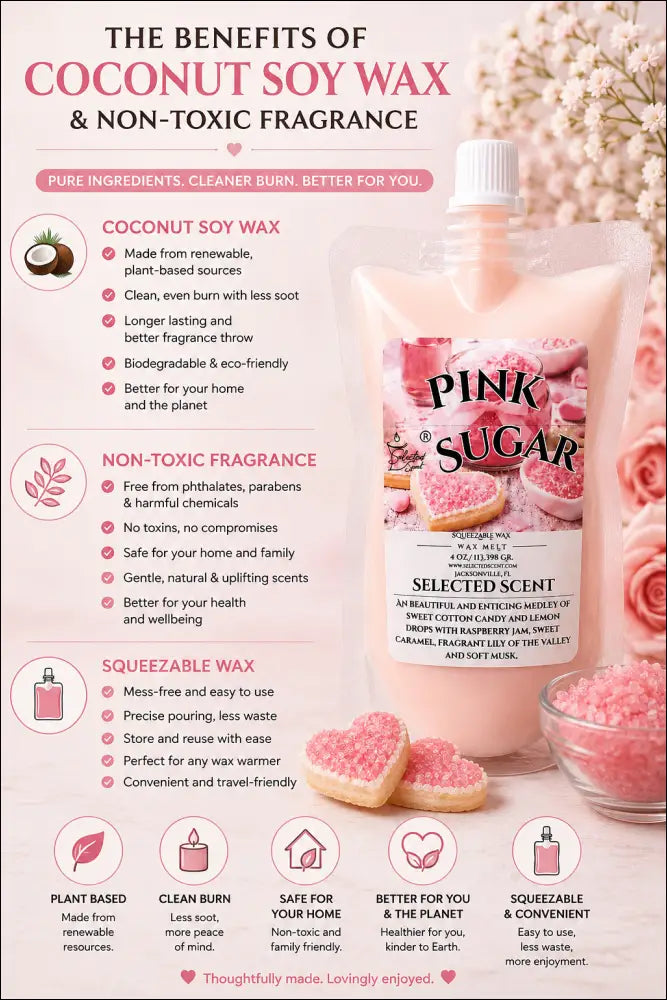 Pink sugar squeezable wax melt