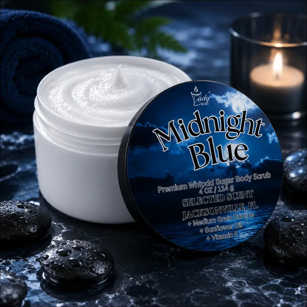 Premium midnight blue whipped sugar body scrub