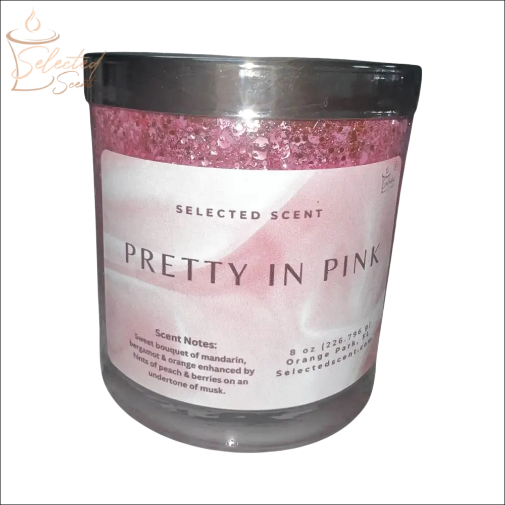 Pretty in Pink 8 Oz Specialty Candle Mandarin Bergamot Peach