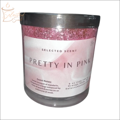 Pretty in Pink 8 Oz Specialty Candle Mandarin Bergamot Peach