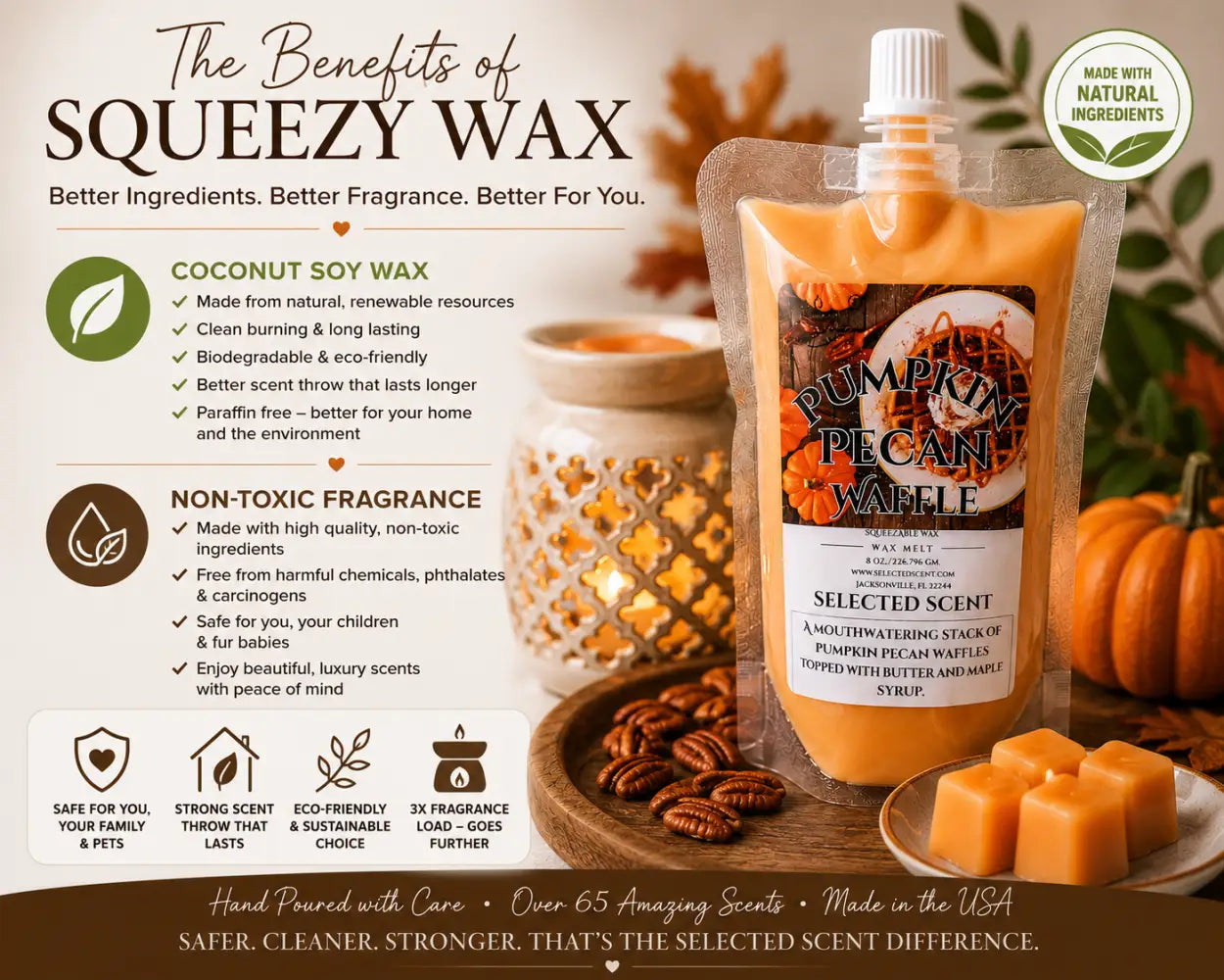 Pumpkin pecan waffle squeezable wax melts