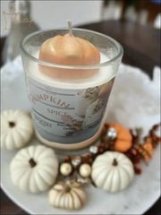 Selected Scent long lasting pumpkin candle 8oz with pumpkin shaped wick and fall decor