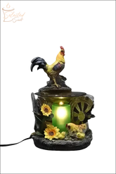 Selected Scent Electric Decorative Warmer featuring a rooster design with sunflowers and a glowing light