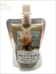 Selected Scent root beer wax melt in resealable pouch with image of frosty root beer glass