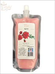 Selected Scent rose scented long-lasting natural wax melts in pink refill pouch with floral fragrance