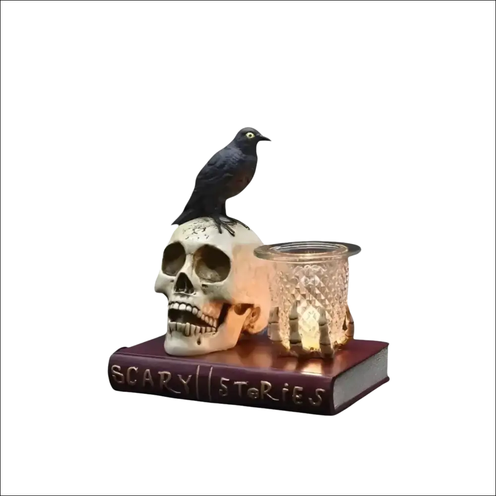 Skull and the raven wax and oil warmer electric decorative