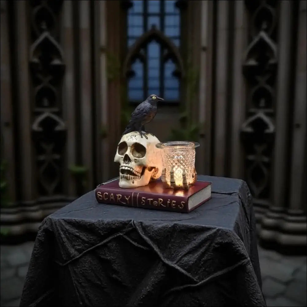 Skull and the raven wax and oil warmer electric decorative
