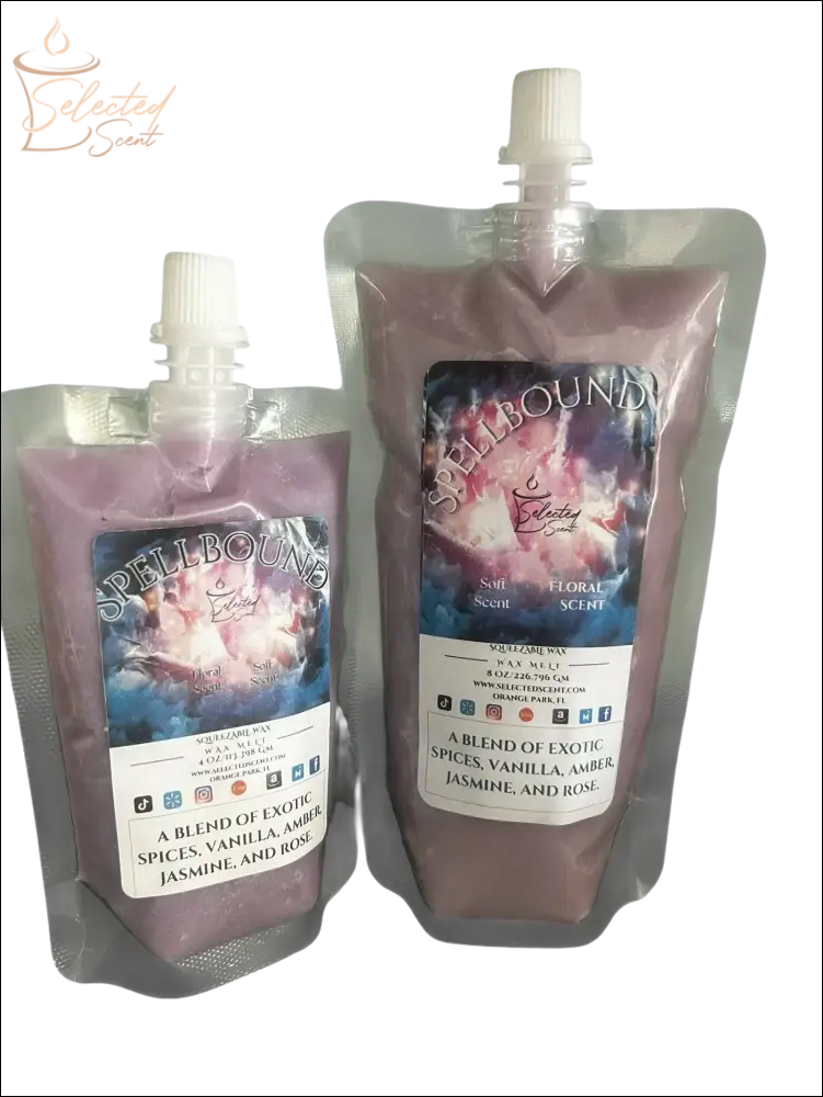 Selected Scent long lasting wax melts for home in resealable pouches with exotic floral and spice blend