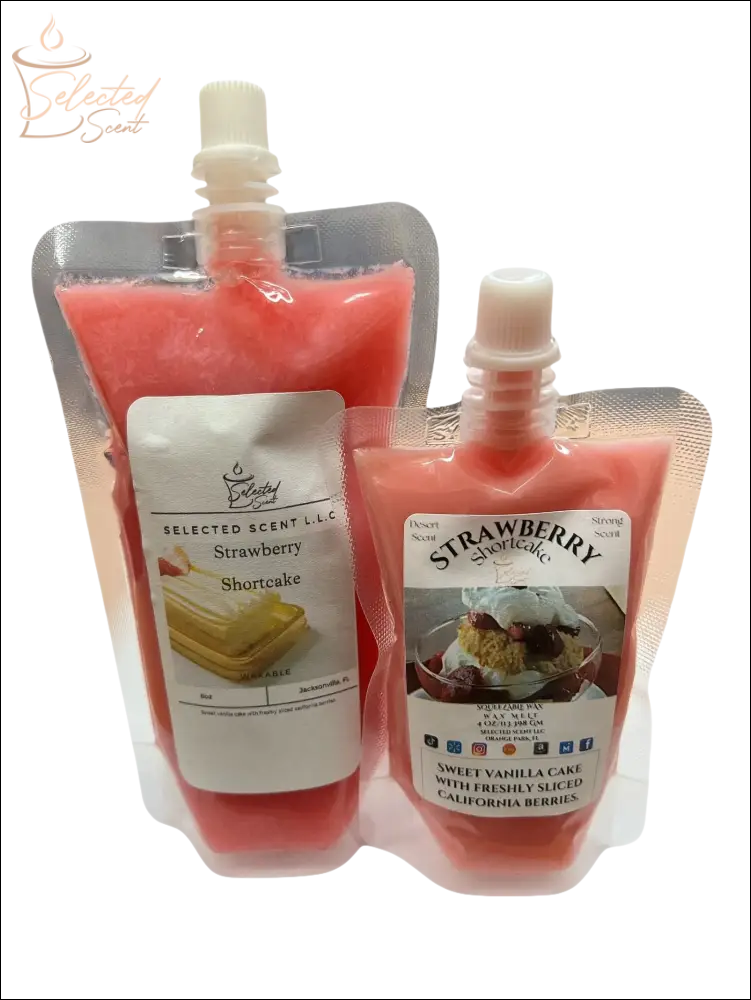 Selected Scent strawberry shortcake dessert scented wax melt for home in resealable pouches