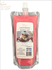 Strawberry shortcake dessert scented wax melt for home by Selected Scent in pink refill pouch