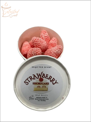 Selected Scent Strawberry Shortcake wax melts for fragrance in a round white container