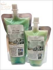 Selected Scent Sweater Weather long lasting home fragrance wax in green refill pouches