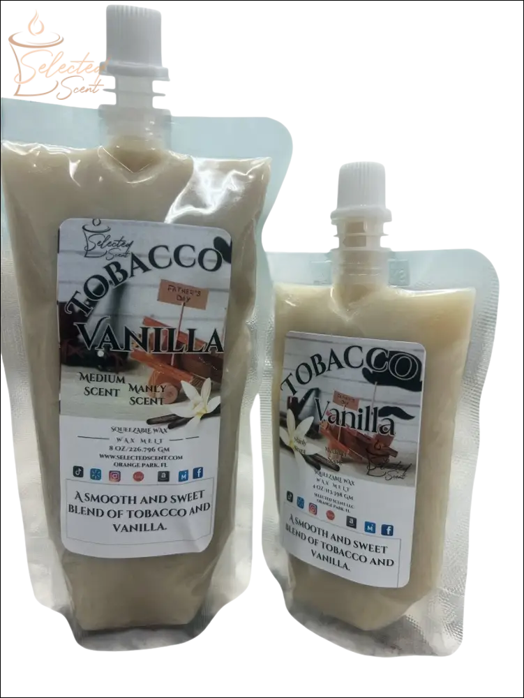 Selected Scent scented wax melts for warmers tobacco vanilla blend in refill pouches