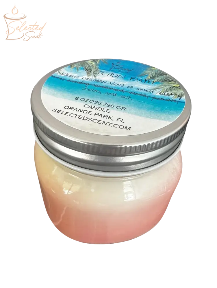 Vacation Bum 8 Oz Candle Chilling On The Beach