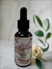 Selected Scent vanilla all natural body oil bottle for hydrating and protecting skin with dropper