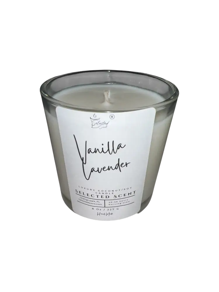 Vanilla lavender 8 ounce luxury candle long lasting scented