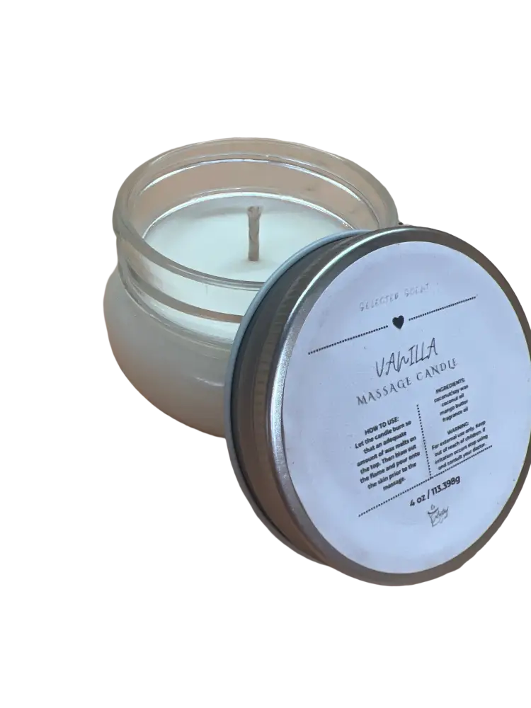 Vanilla massage candle 4 oz. With mango butter