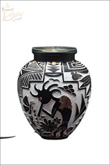 Selected Scent Electric Decorative Warmer with Black and White Tribal Design Vase Shape