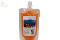 Selected Scent tropical scented wax melts in volcano fragrance pouch with bright orange color