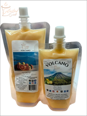 Selected Scent tropical scented wax melts Volcano flavor in yellow pouch with spout for easy use