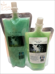 Selected Scent squeezable wax melt in Walk in the Woods fragrance with green gel in refill pouch