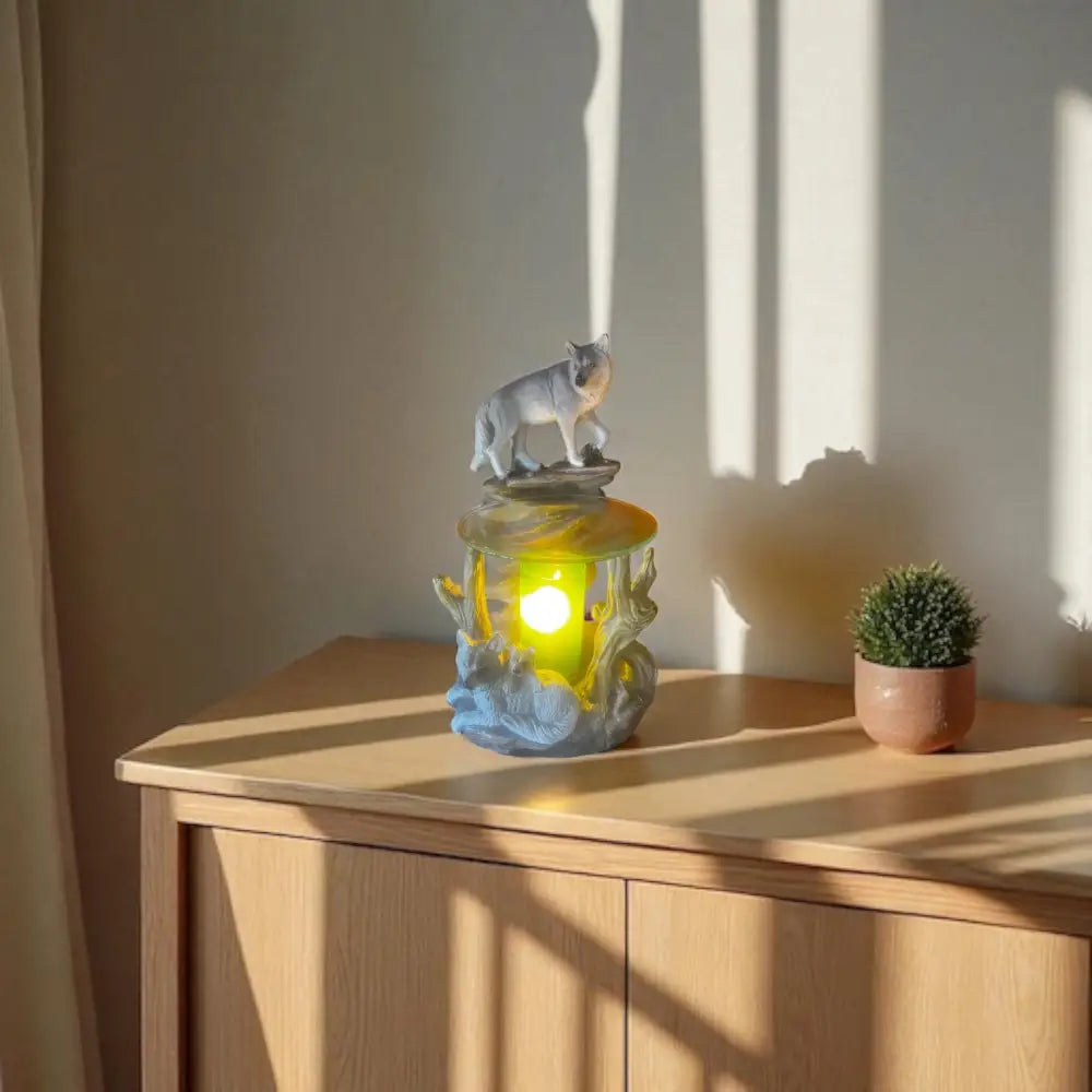 Wolves family wax and oil warmer electric decorative