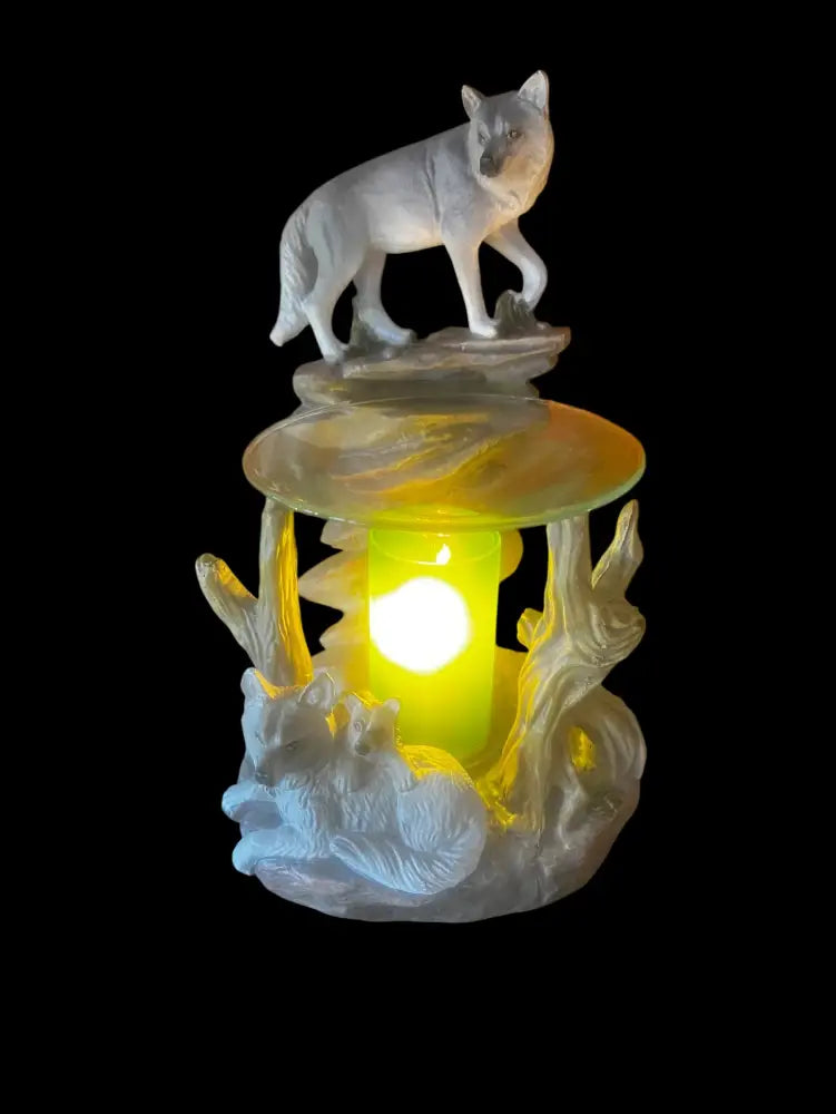 Wolves family wax and oil warmer electric decorative