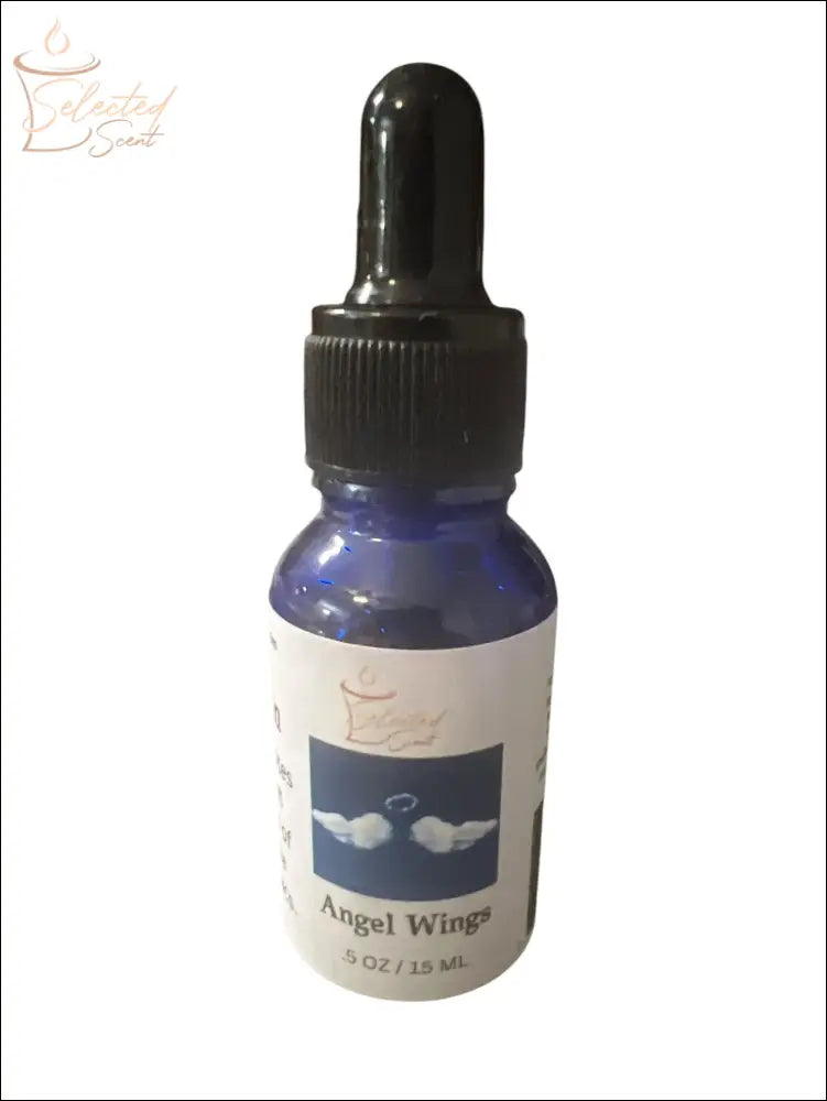 Selected Scent Angel Wings pure fragrance oils for diffusers in blue glass dropper bottle 0.5 oz