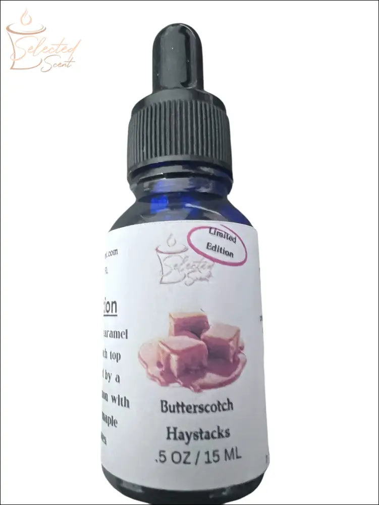 Selected Scent butterscotch haystacks pure fragrance oils for diffusers in a 15ml dropper bottle