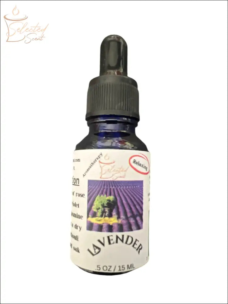Selected Scent lavender pure fragrance oils for diffusers in a 0.5 oz dropper bottle