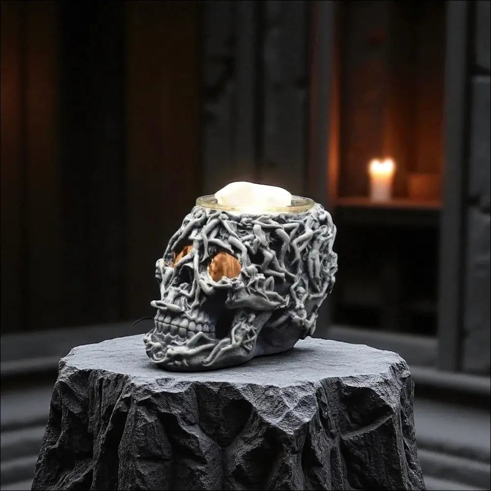 Skull ladies wax and oil warmer electric decorative